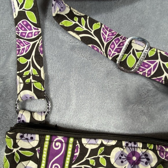 Vera Bradley Plum Petals Quilted Hipster Crossbody Bag Adjustable Strap Clean - Picture 2 of 12